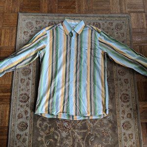 Green Yellow Hombre Vertical Stripe LaCoste Sz 40